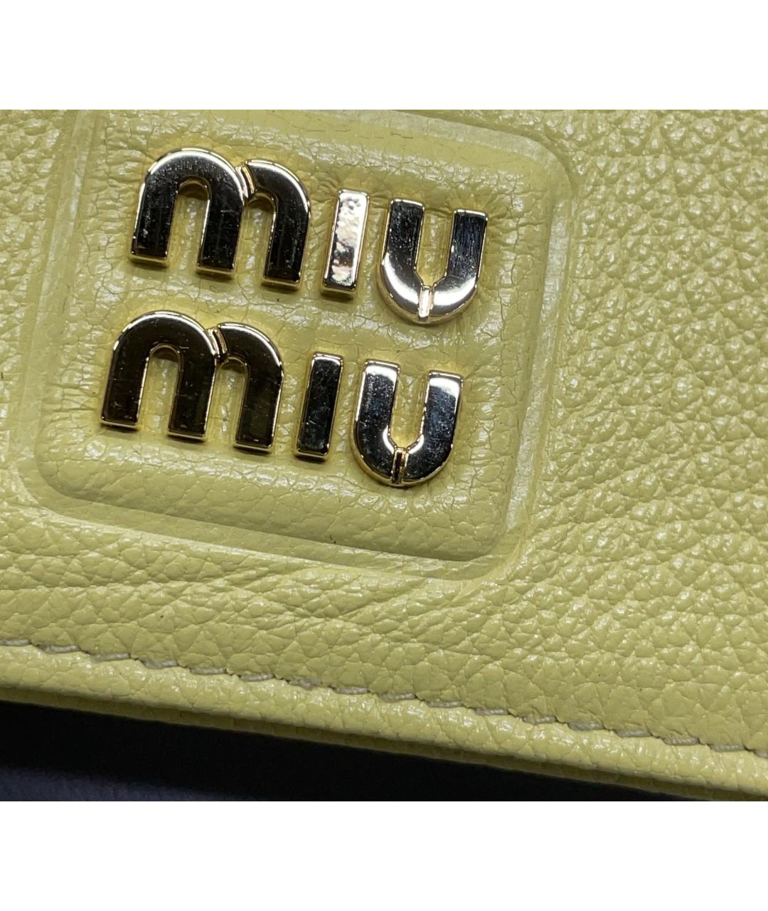 MIU MIU Желтый кожаный кардхолдер, фото 6