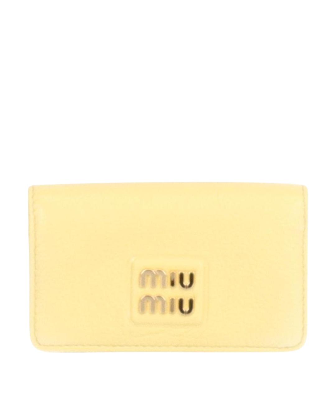 MIU MIU Желтый кожаный кардхолдер, фото 1