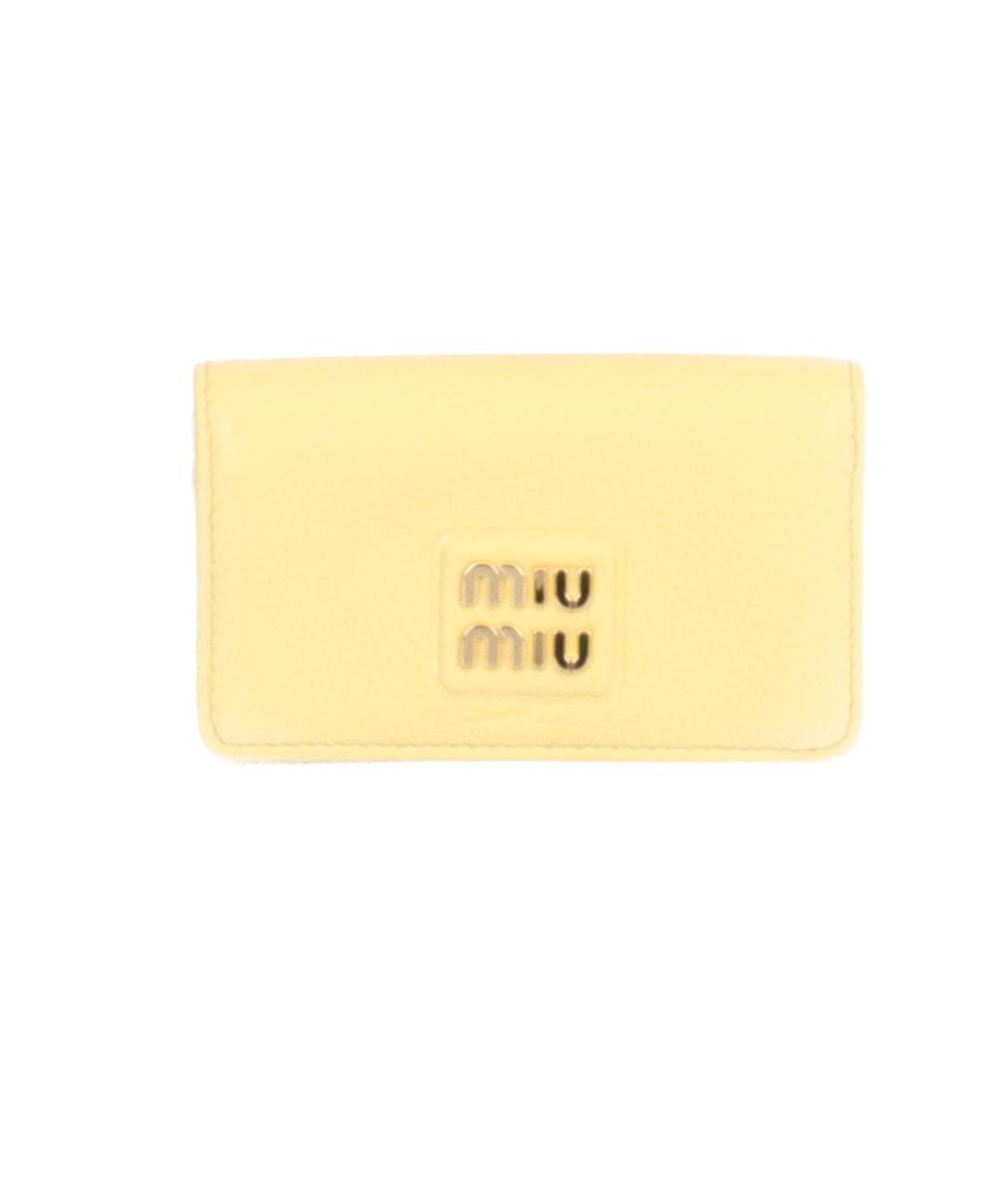 MIU MIU Желтый кожаный кардхолдер, фото 8