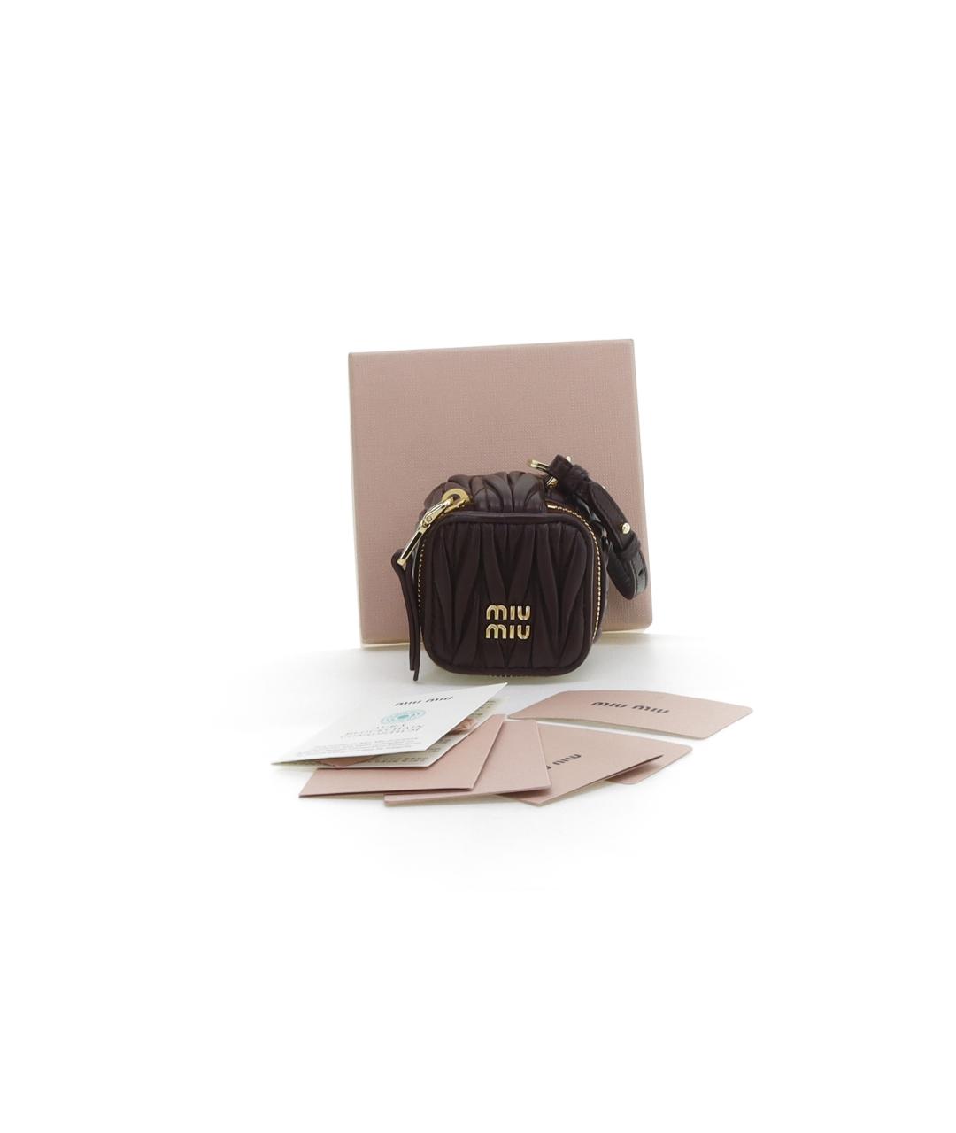 MIU MIU Коричневая кожаная сумка с короткими ручками, фото 5