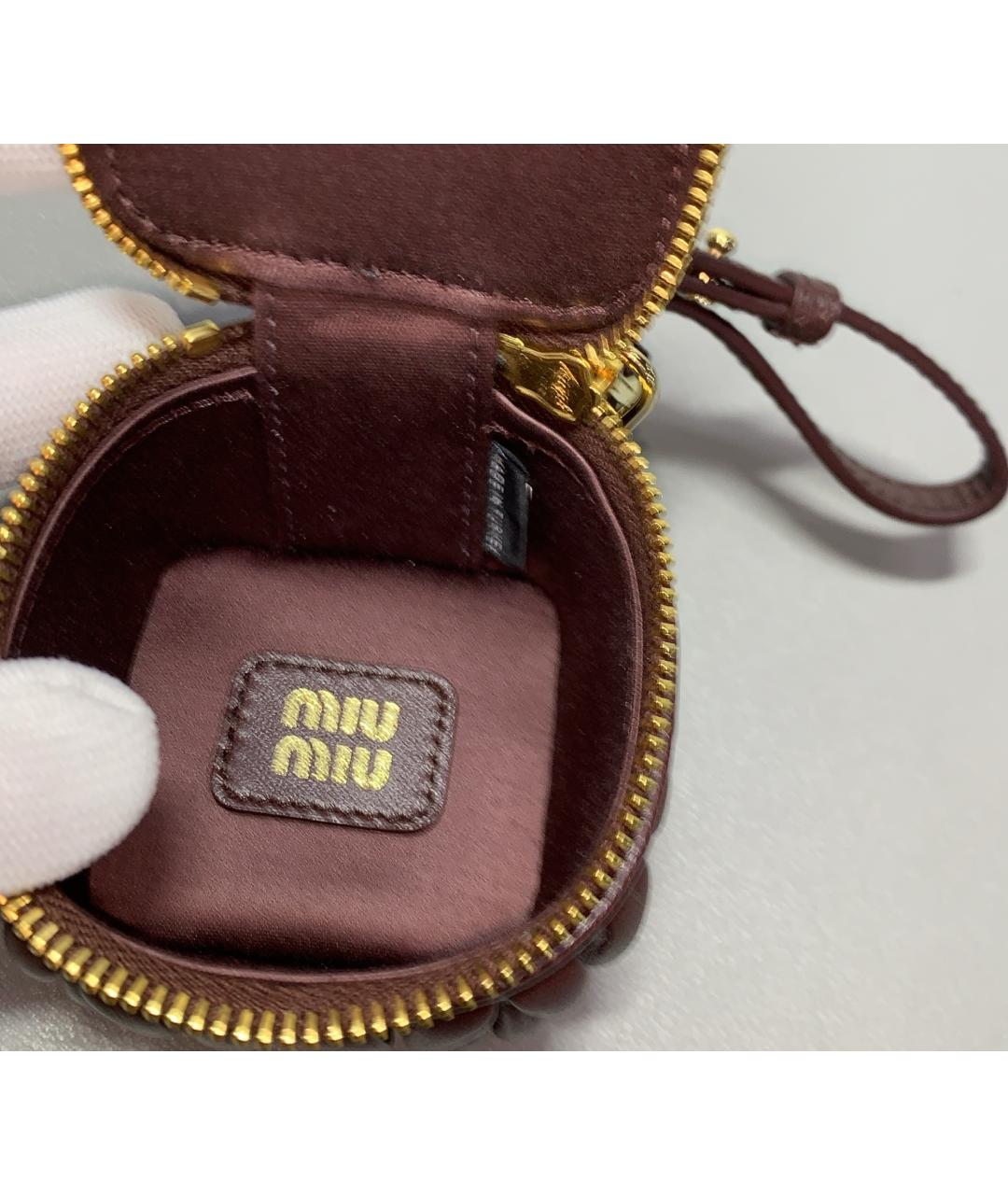 MIU MIU Коричневая кожаная сумка с короткими ручками, фото 7