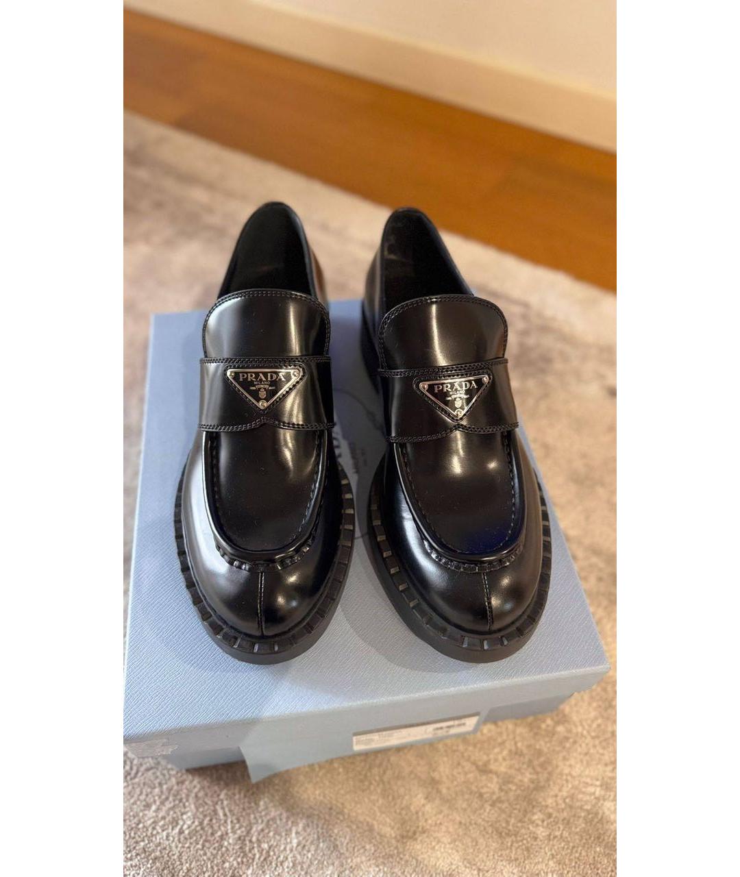 PRADA Черные кожаные лоферы, фото 6