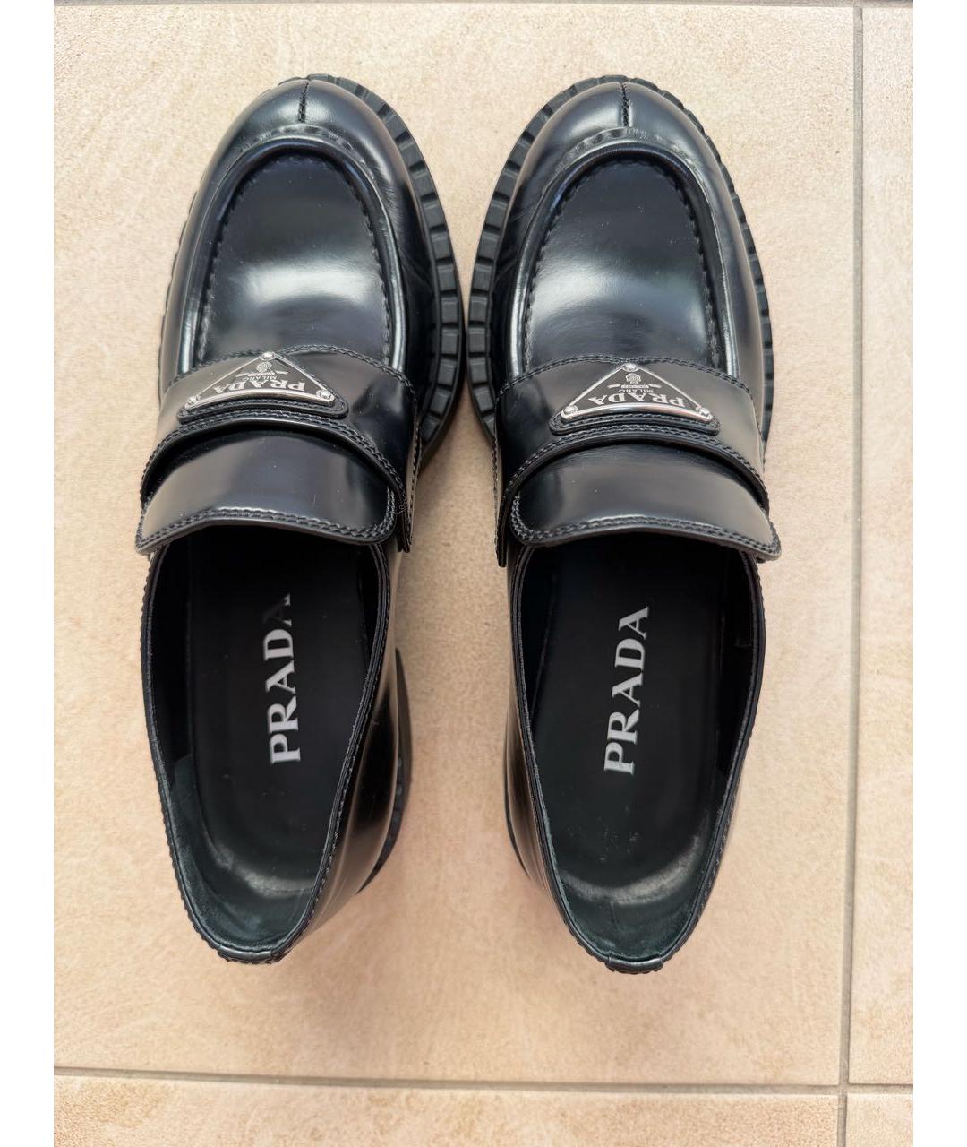 PRADA Черные кожаные лоферы, фото 3