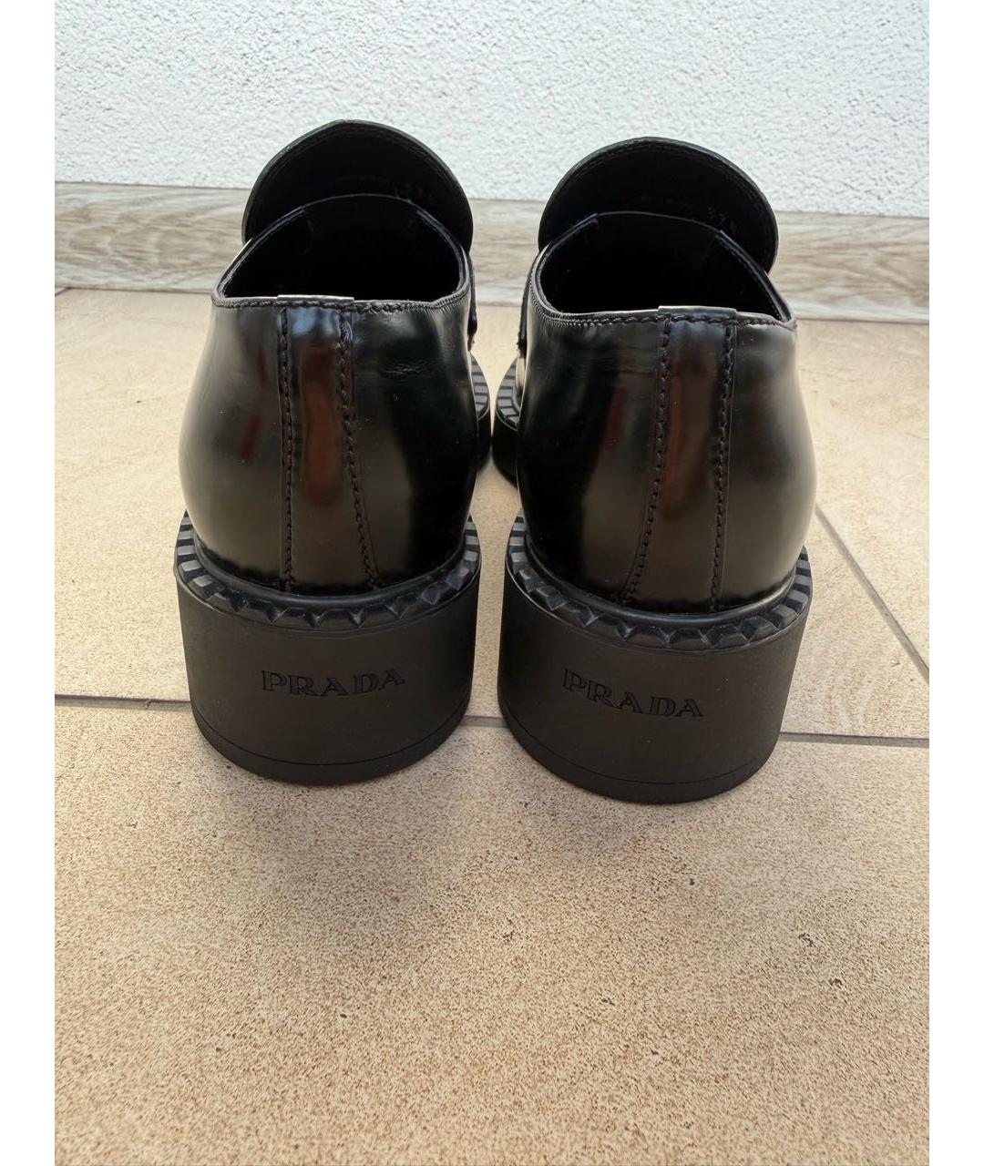 PRADA Черные кожаные лоферы, фото 4