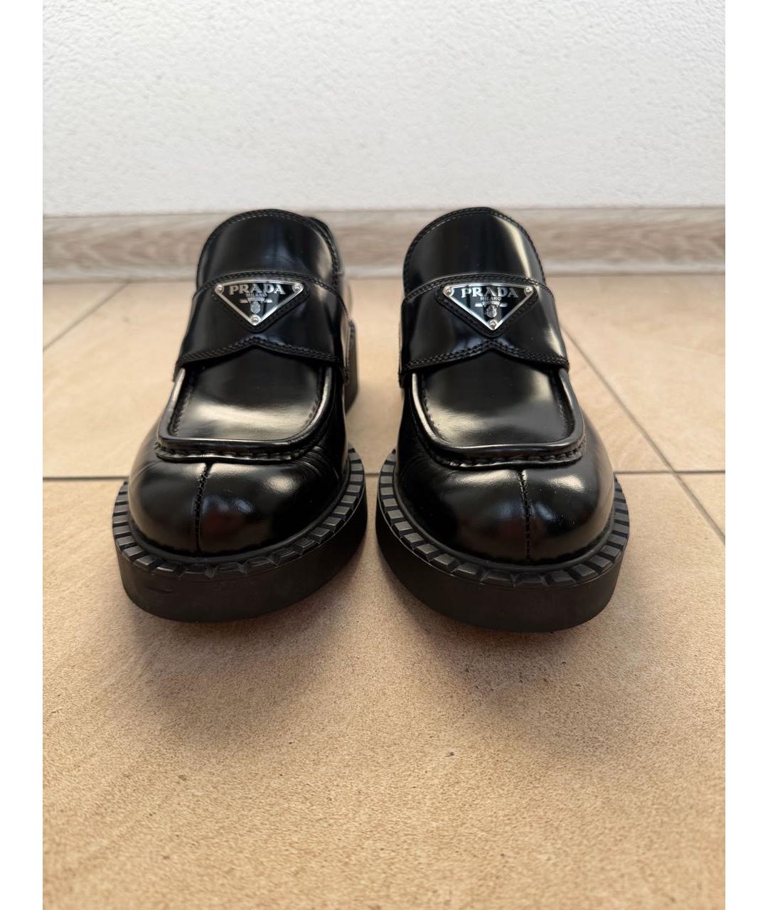 PRADA Черные кожаные лоферы, фото 2