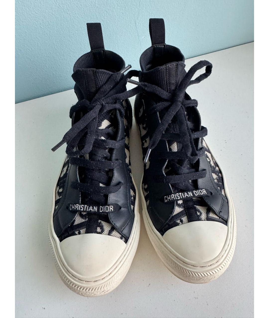 CHRISTIAN DIOR Темно-синие текстильные кеды, фото 2