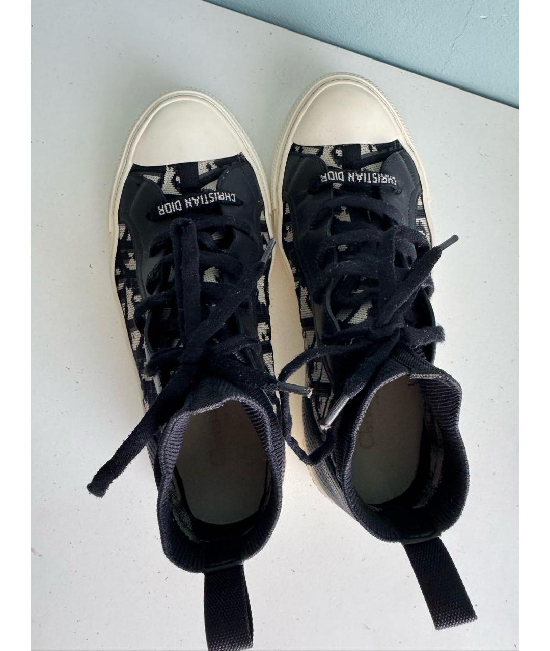 CHRISTIAN DIOR Темно-синие текстильные кеды, фото 3