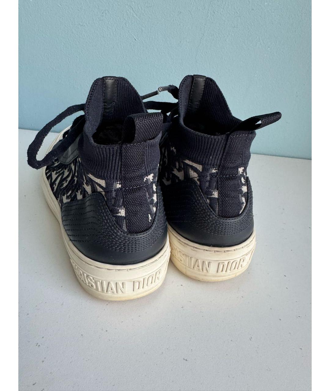 CHRISTIAN DIOR Темно-синие текстильные кеды, фото 4