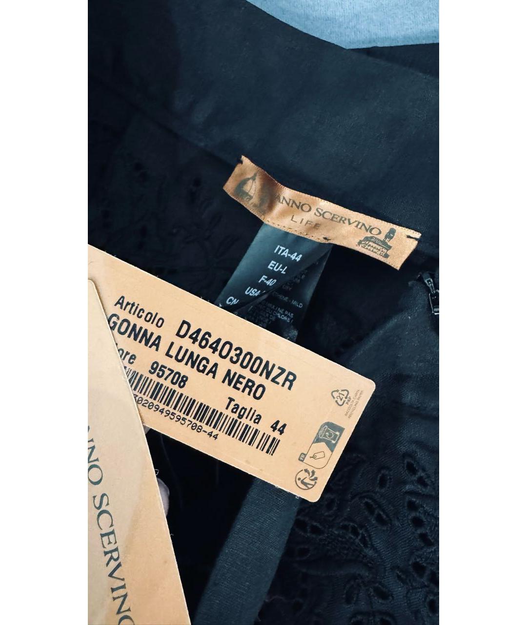 ERMANNO SCERVINO Черная льняная юбка миди, фото 5