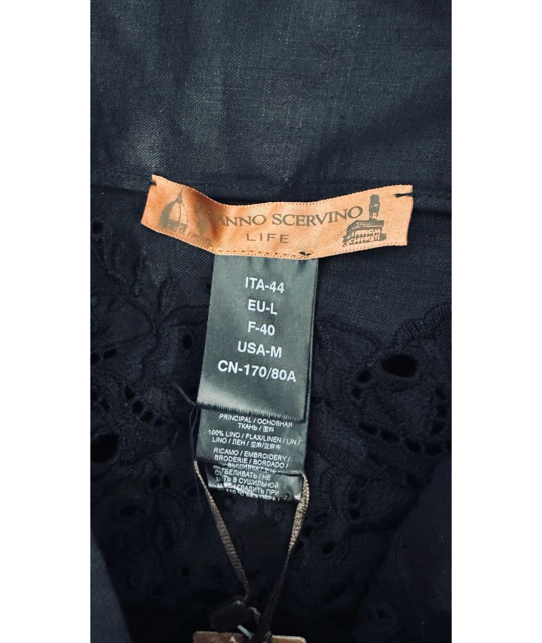 ERMANNO SCERVINO Черная льняная юбка миди, фото 4