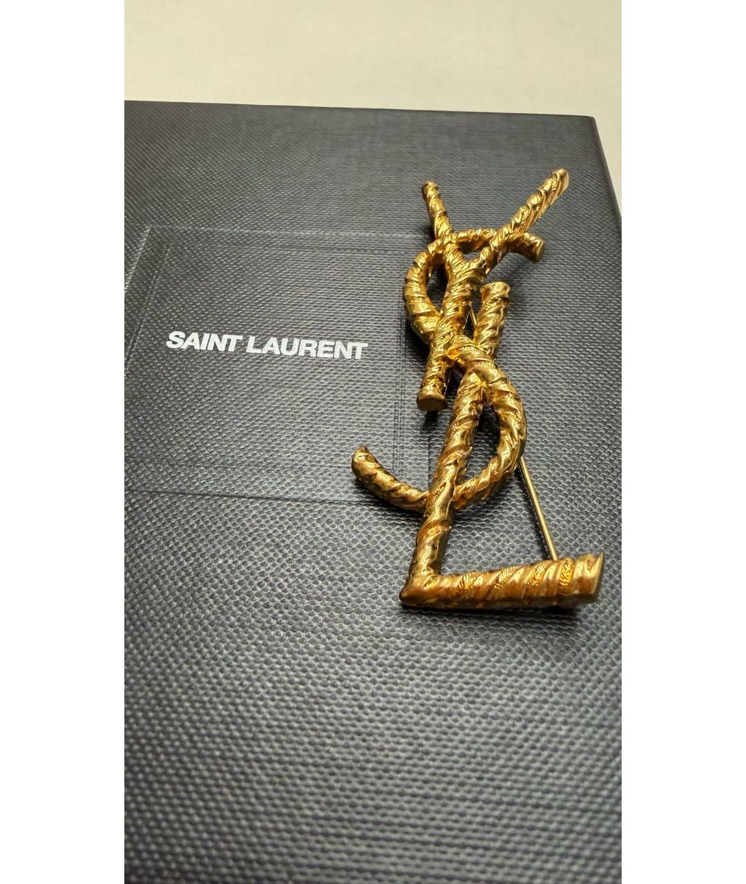 SAINT LAURENT Золотая позолоченная булавка / брошь, фото 2