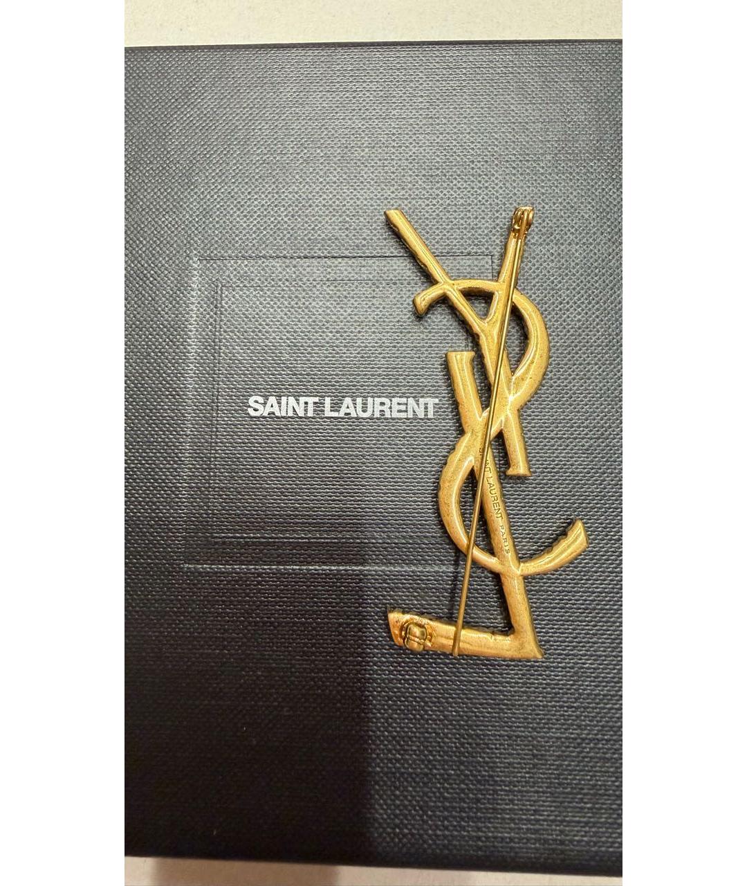 SAINT LAURENT Золотая позолоченная булавка / брошь, фото 3