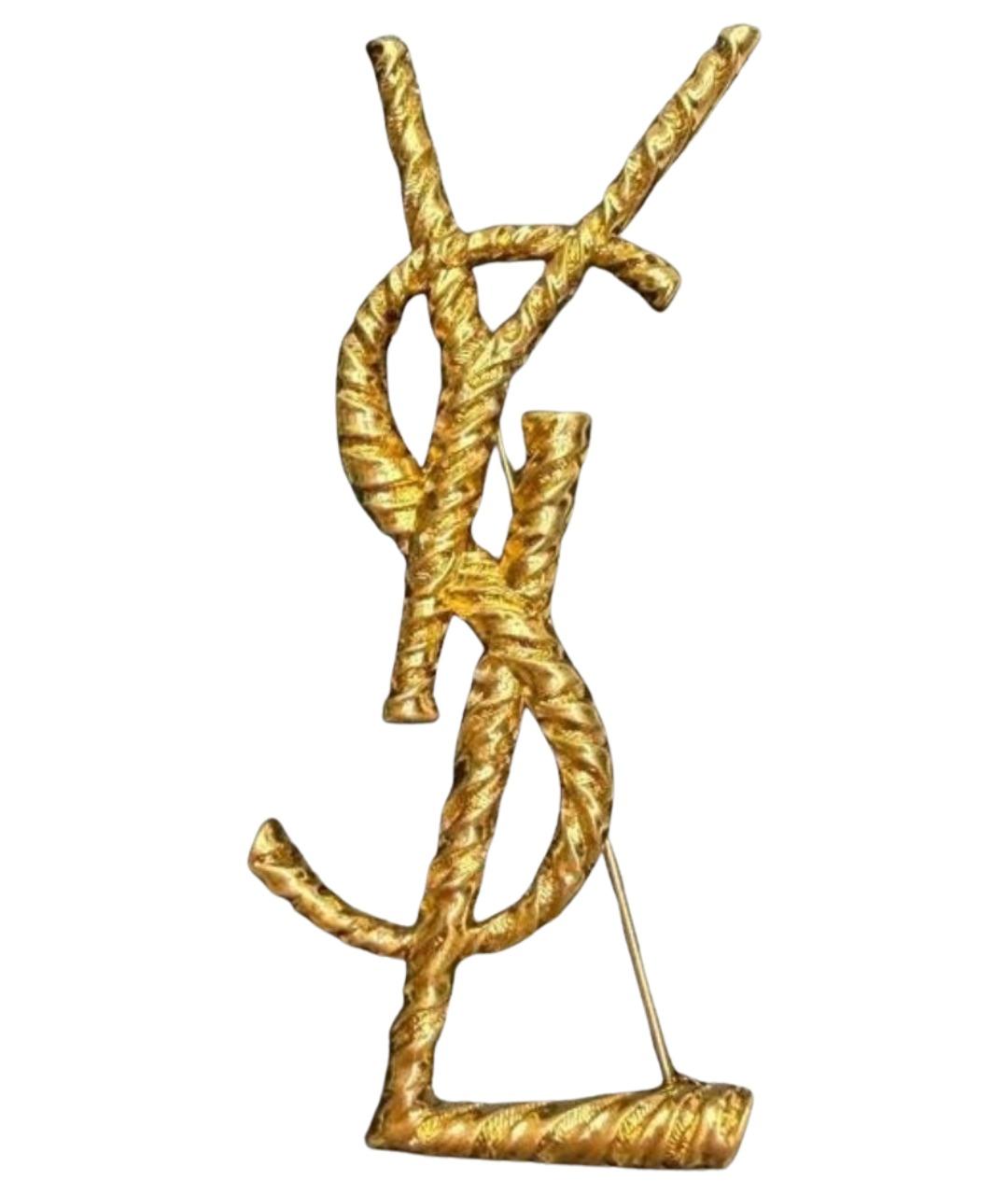 SAINT LAURENT Золотая позолоченная булавка / брошь, фото 1