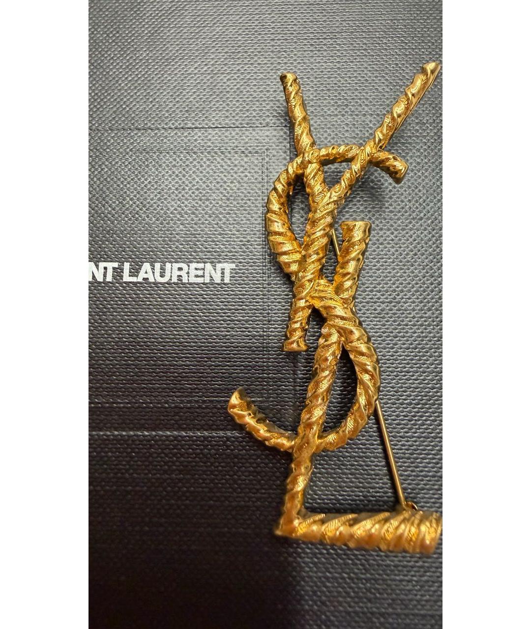 SAINT LAURENT Золотая позолоченная булавка / брошь, фото 4