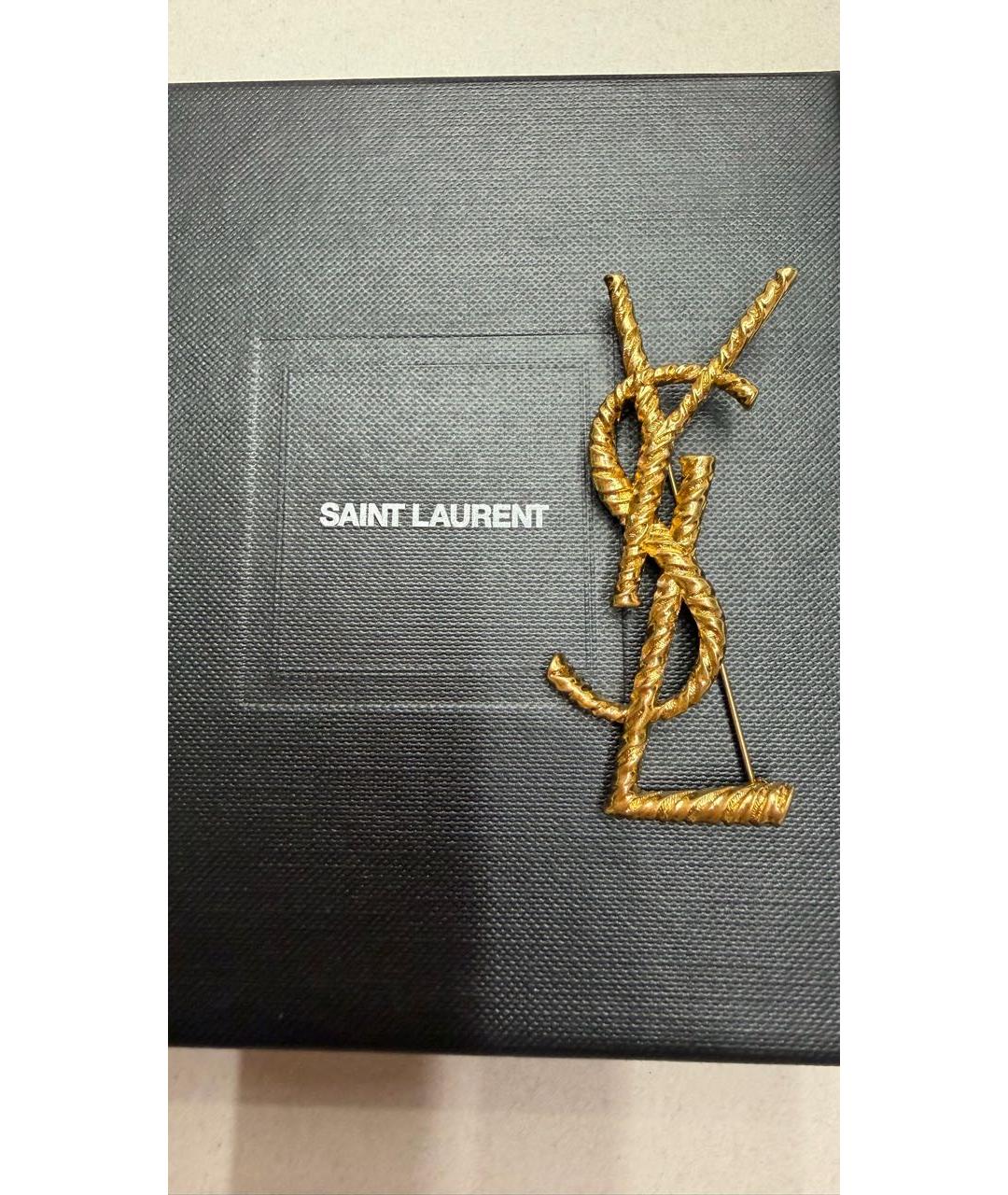 SAINT LAURENT Золотая позолоченная булавка / брошь, фото 5
