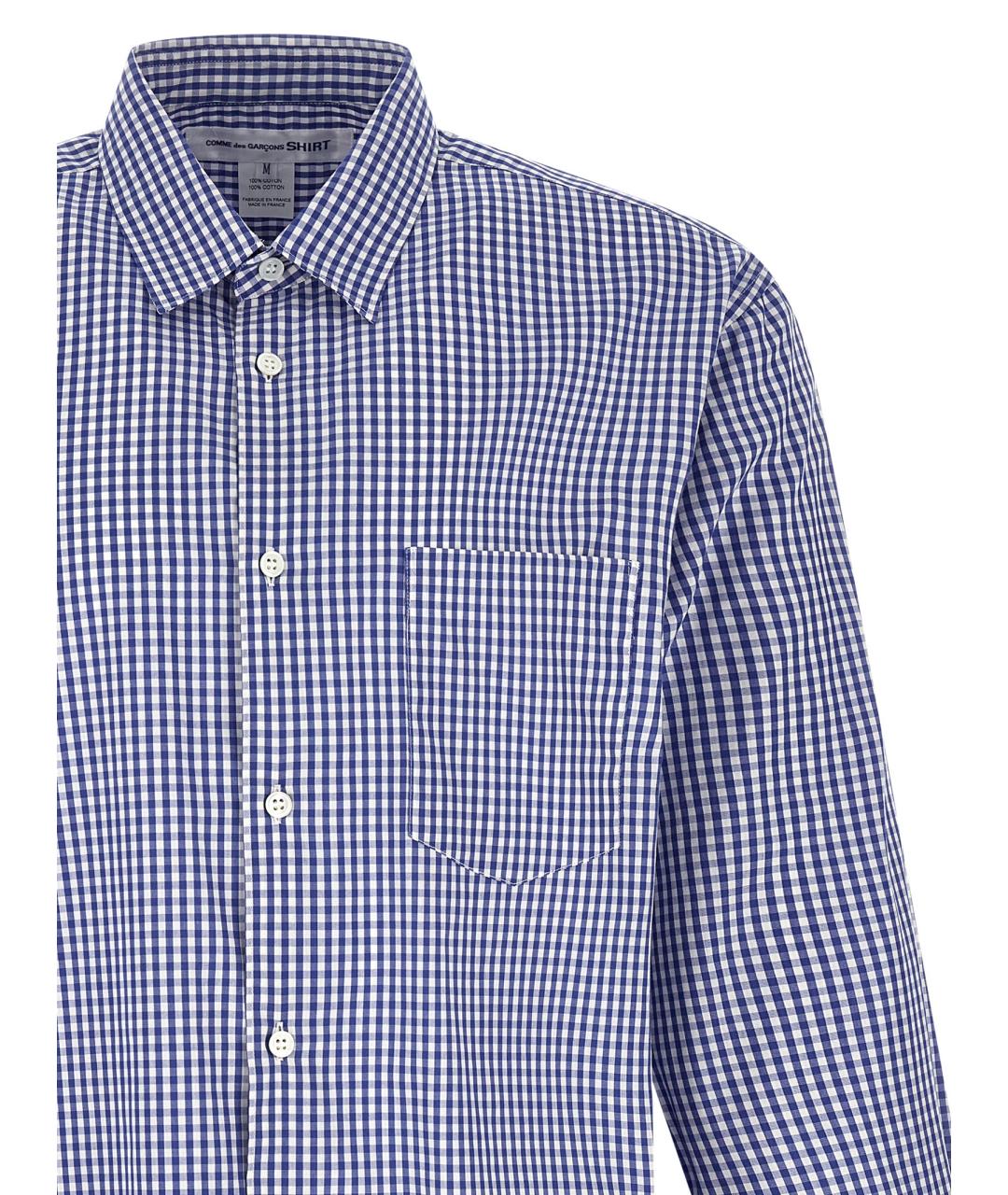 COMME DES GARÇONS SHIRT Синяя хлопковая кэжуал рубашка, фото 3