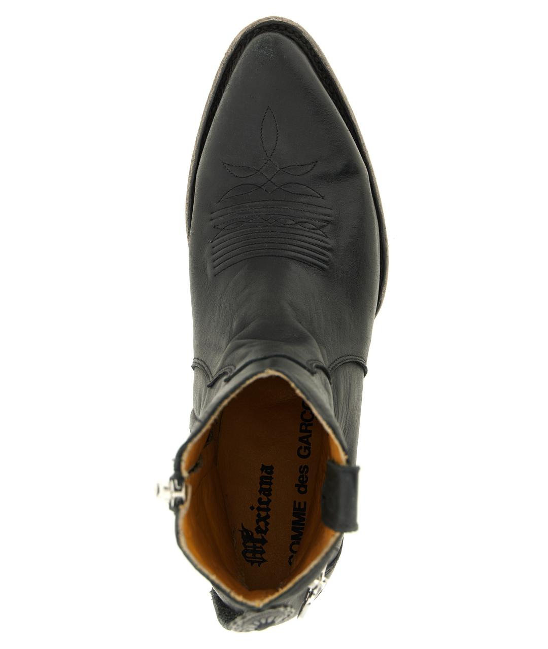 COMME DES GARÇONS Черные кожаные ботильоны, фото 4