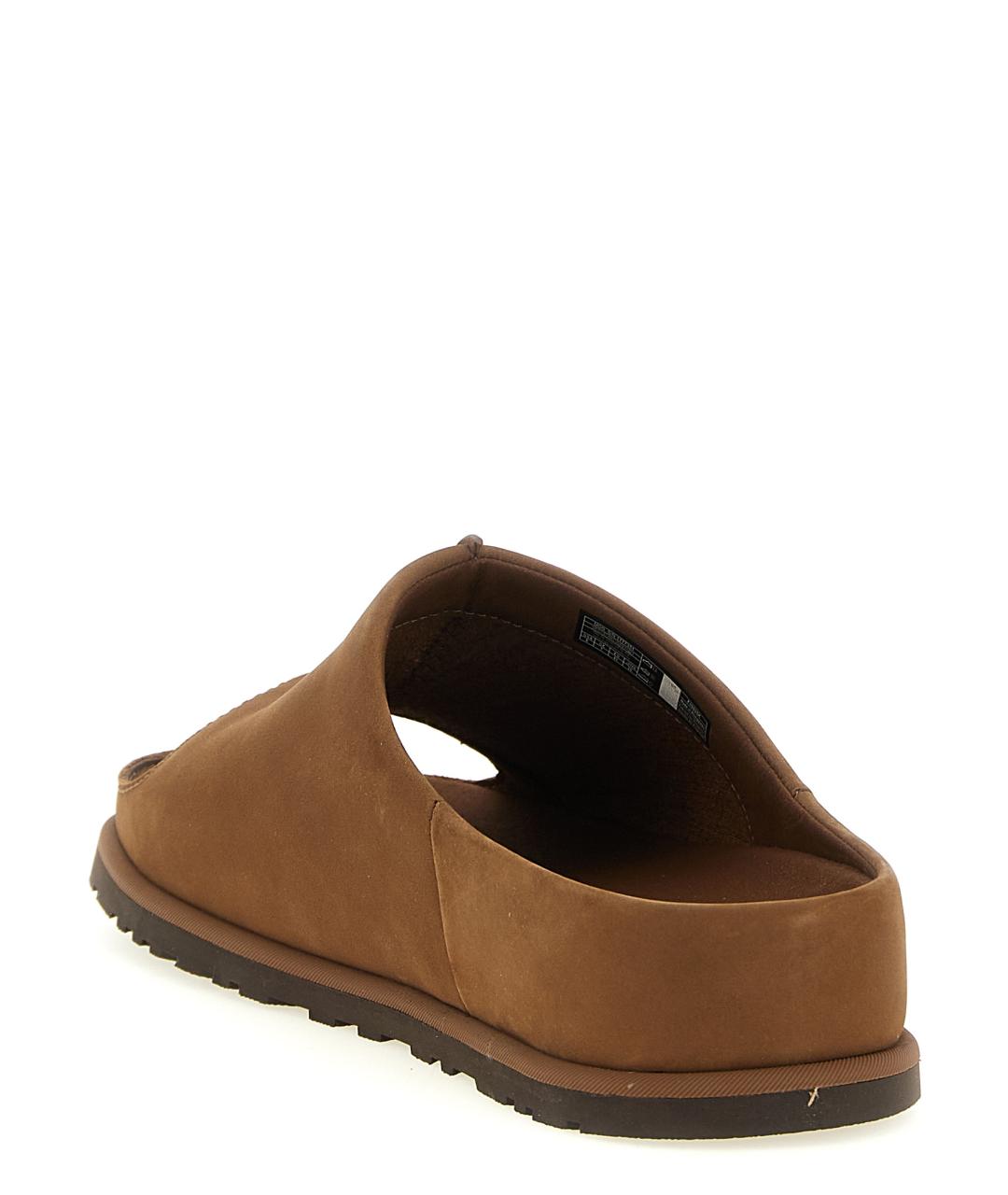 UGG AUSTRALIA Коричневые нубуковые шлепанцы, фото 3