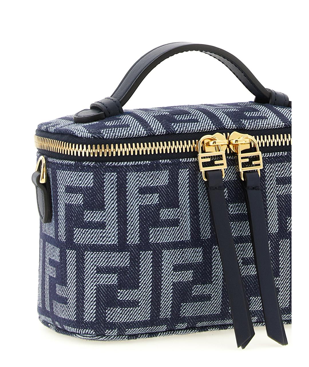 FENDI Синяя хлопковая сумка через плечо, фото 3