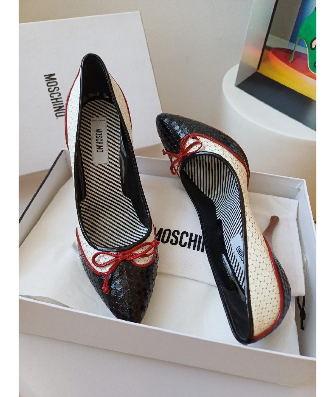 MOSCHINO Мульти кожаные туфли, фото 4