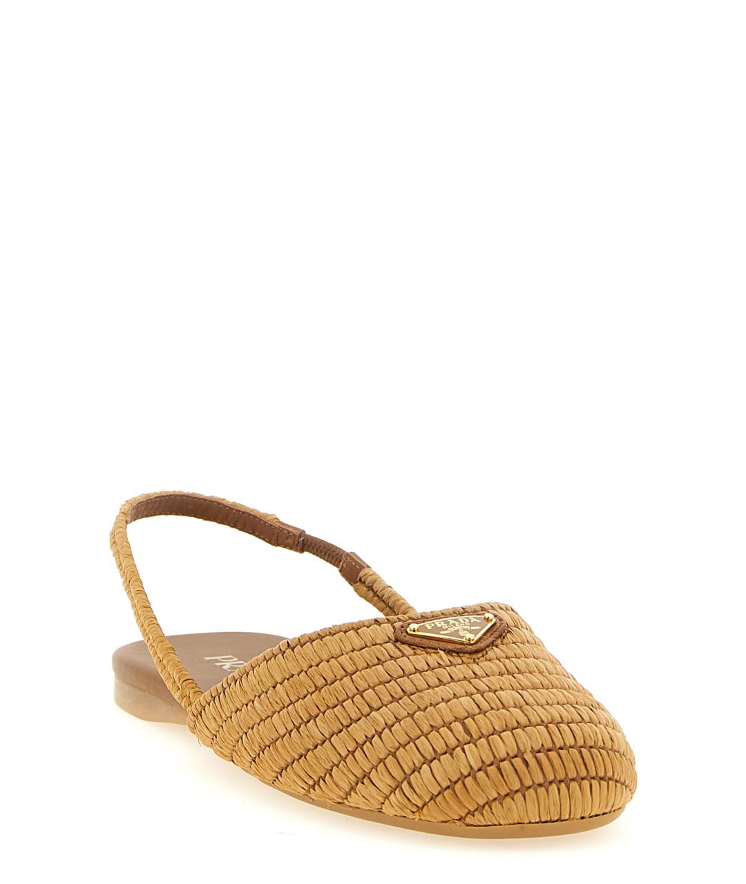 PRADA Бежевые синтетические балетки, фото 2