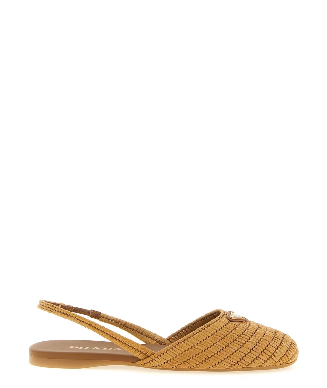 PRADA Бежевые синтетические балетки, фото 1