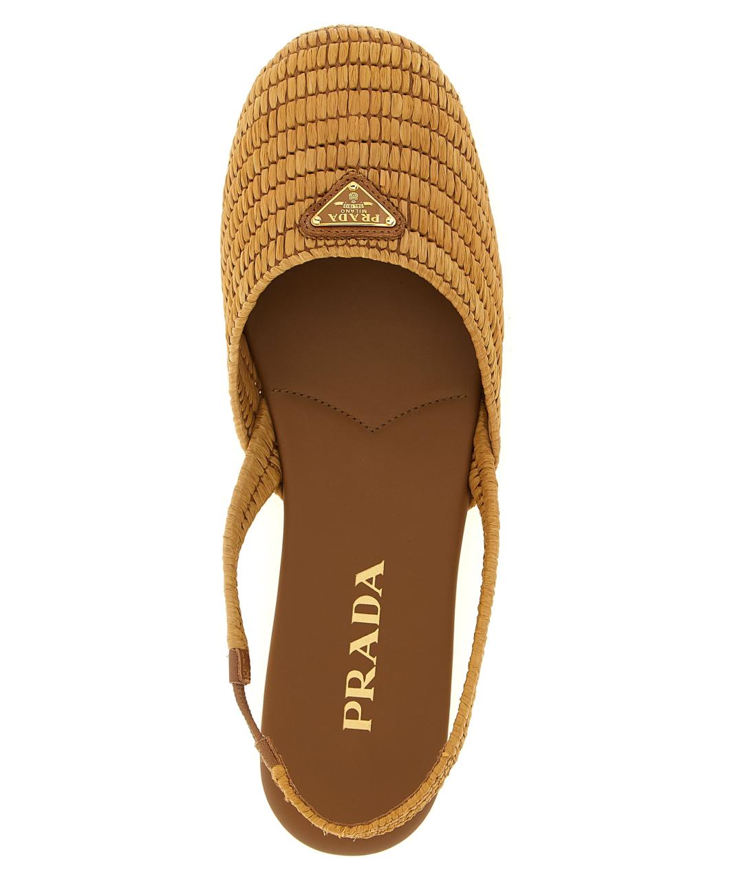 PRADA Бежевые синтетические балетки, фото 4