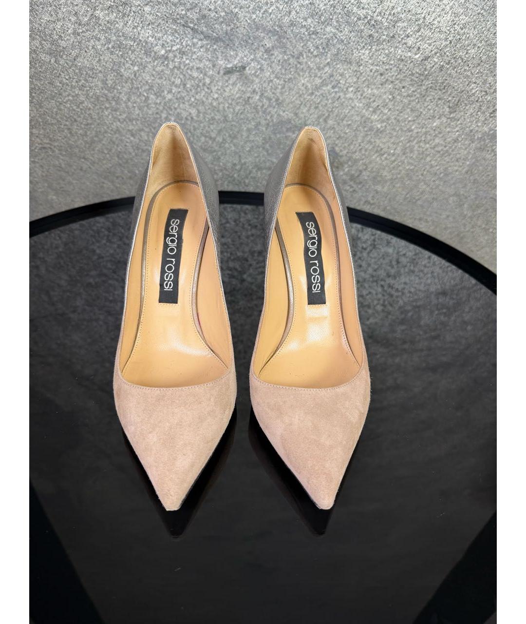 SERGIO ROSSI Бежевые замшевые туфли, фото 2