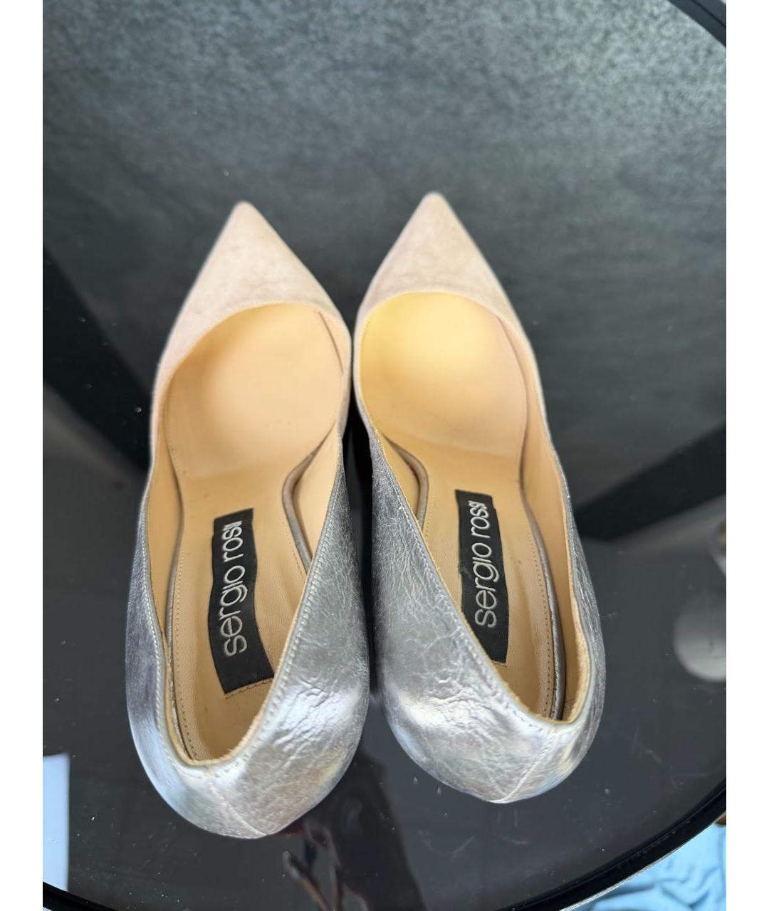 SERGIO ROSSI Бежевые замшевые туфли, фото 3