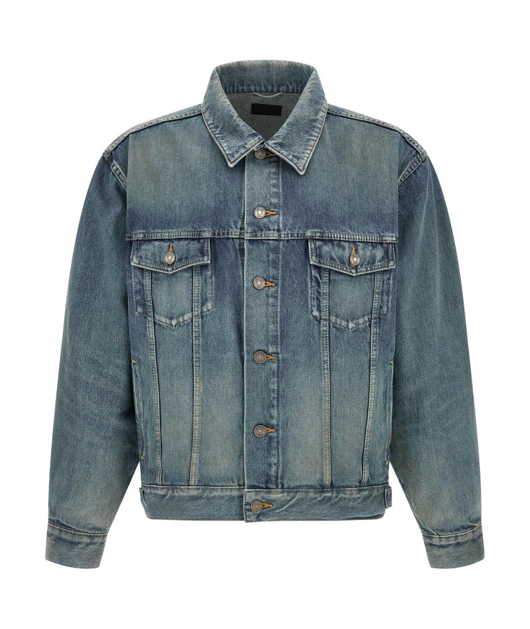 SAINT LAURENT Синяя хлопковая куртка, фото 1