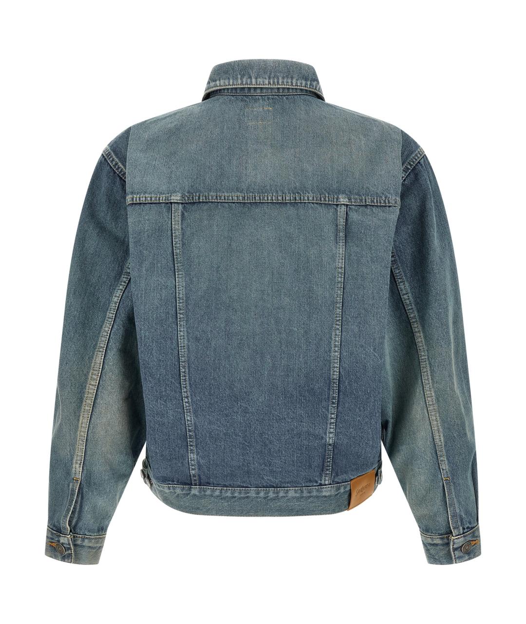 SAINT LAURENT Синяя хлопковая куртка, фото 2