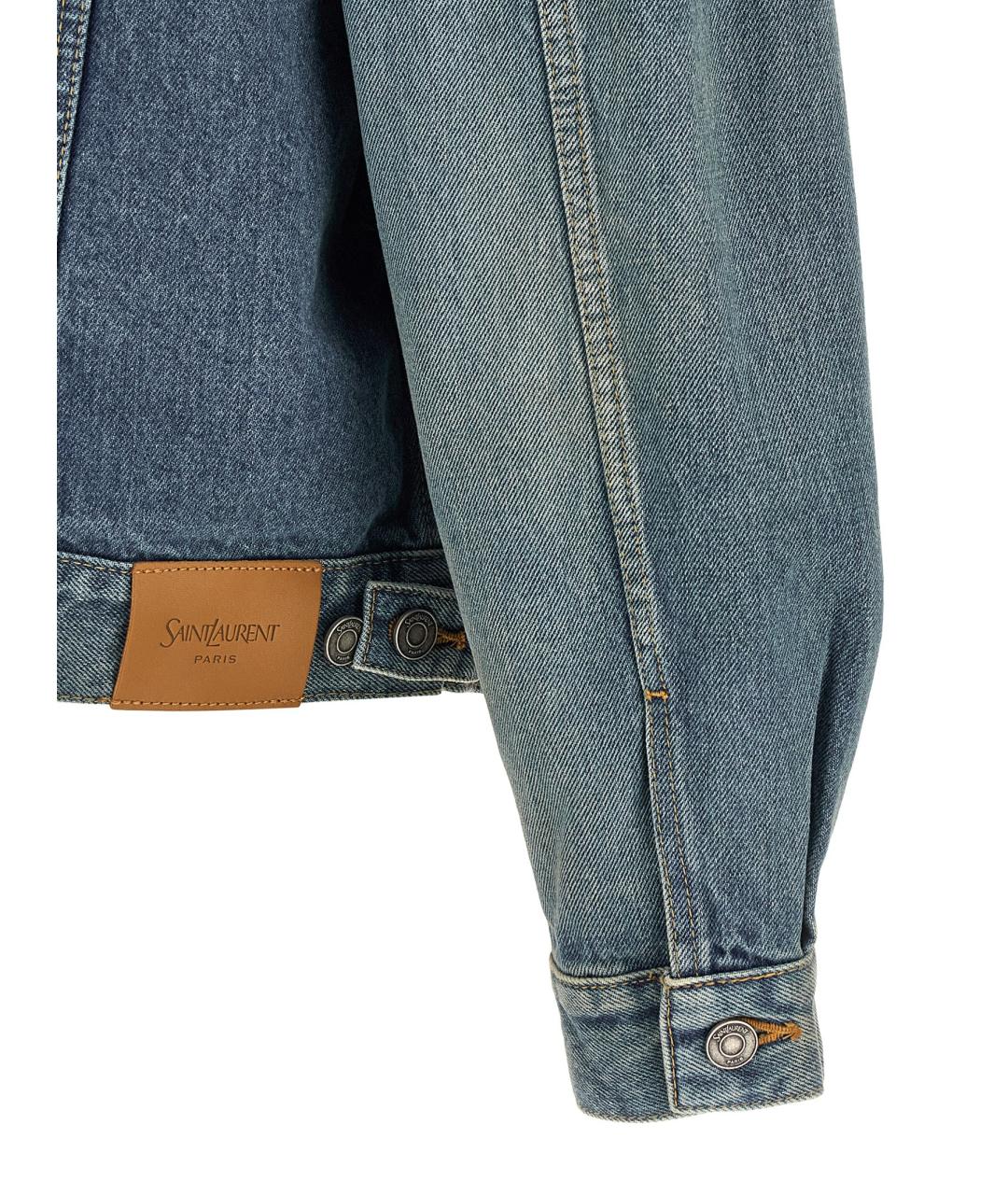 SAINT LAURENT Синяя хлопковая куртка, фото 5