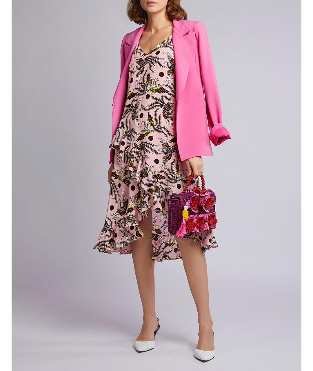 KENZO Розовый шелковый сарафан, фото 2