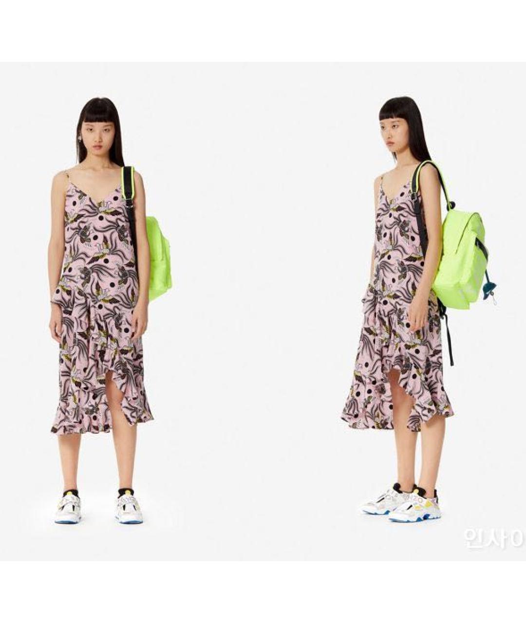 KENZO Розовый шелковый сарафан, фото 5