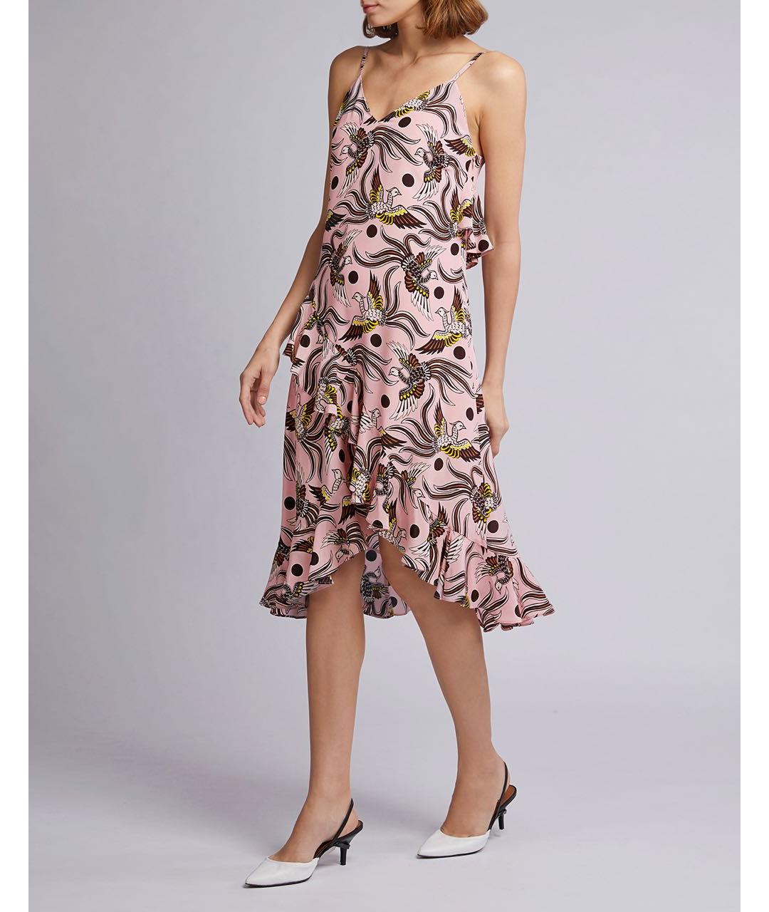 KENZO Розовый шелковый сарафан, фото 4