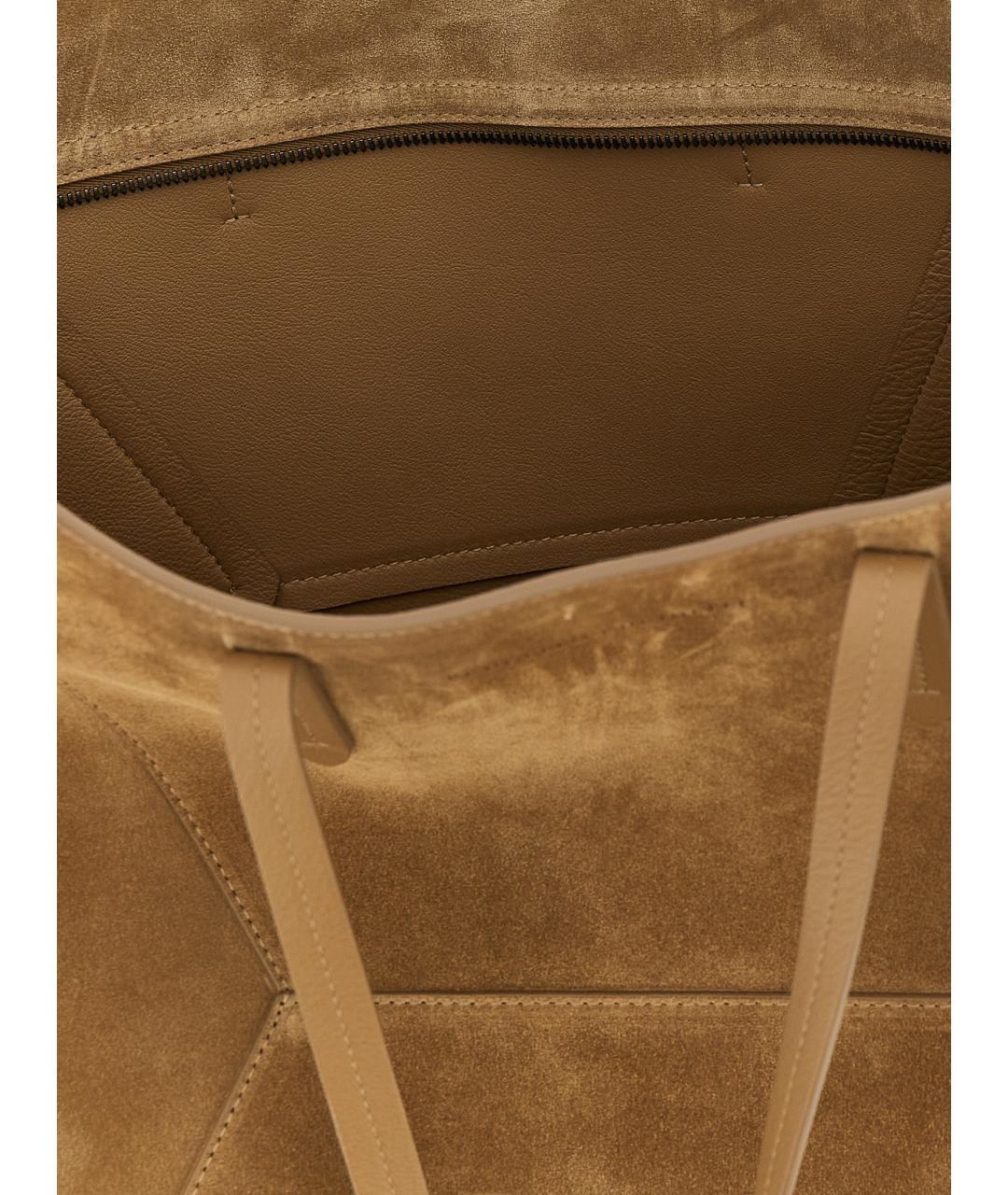BRUNELLO CUCINELLI Коричневая замшевая сумка тоут, фото 4
