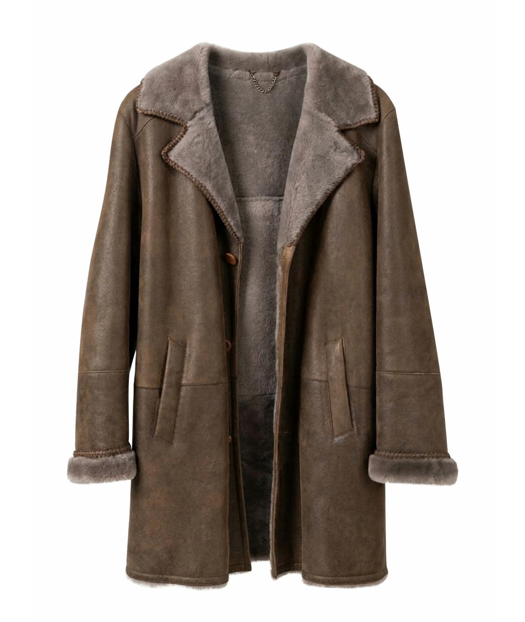 RAF SIMONS Коричневая кожаная дубленка/шуба, фото 1