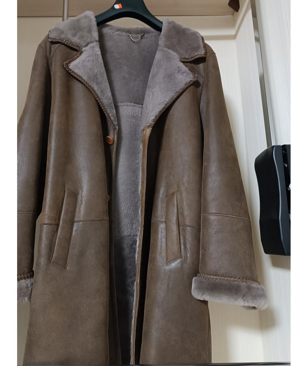 RAF SIMONS Коричневая кожаная дубленка/шуба, фото 8