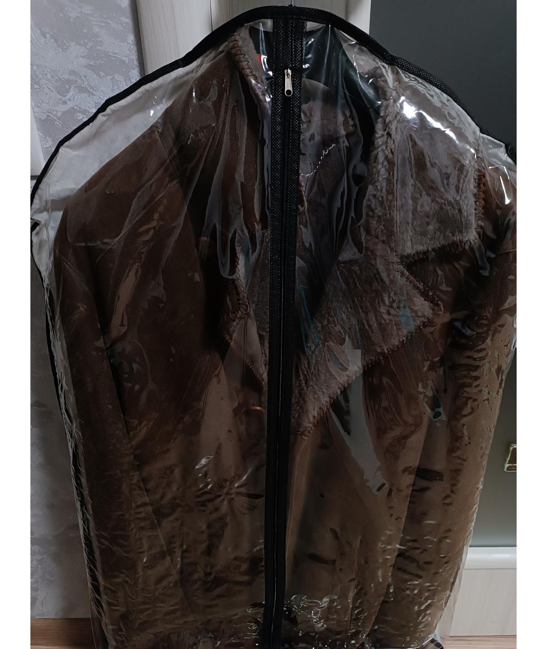 RAF SIMONS Коричневая кожаная дубленка/шуба, фото 7