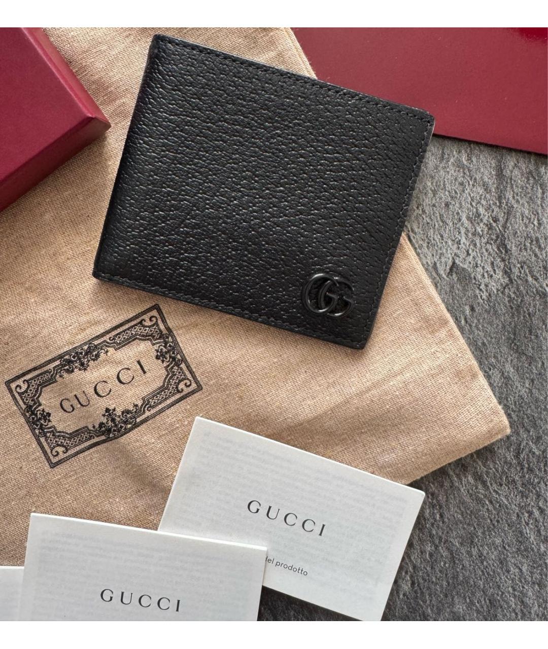 GUCCI Черный кожаный кошелек, фото 3