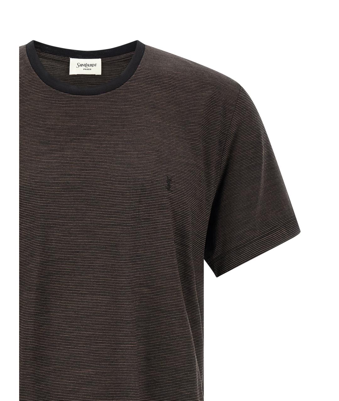 SAINT LAURENT Коричневая футболка, фото 3