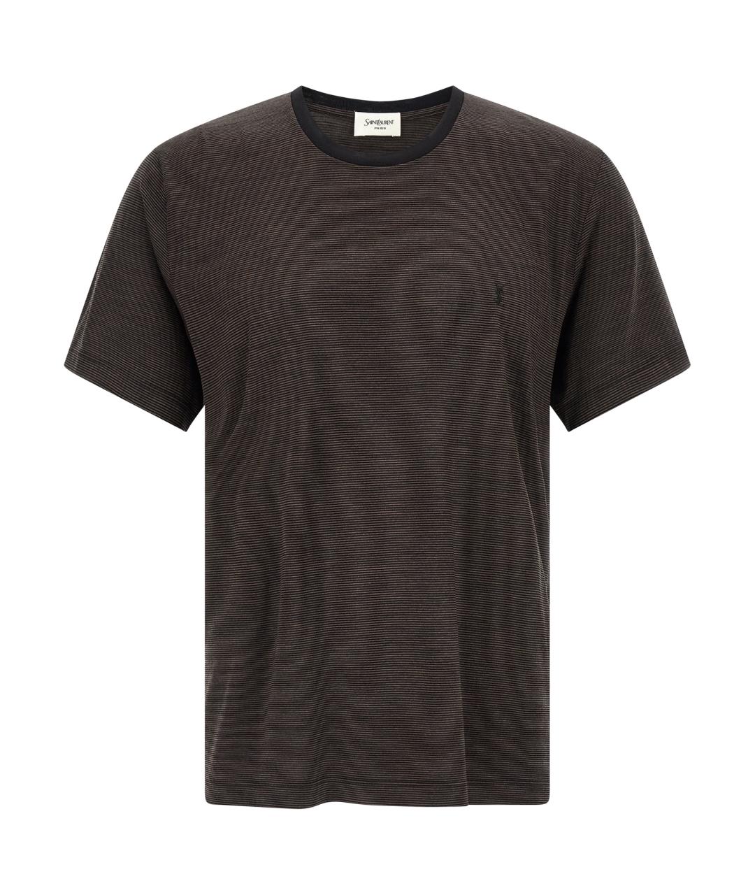 SAINT LAURENT Коричневая футболка, фото 1