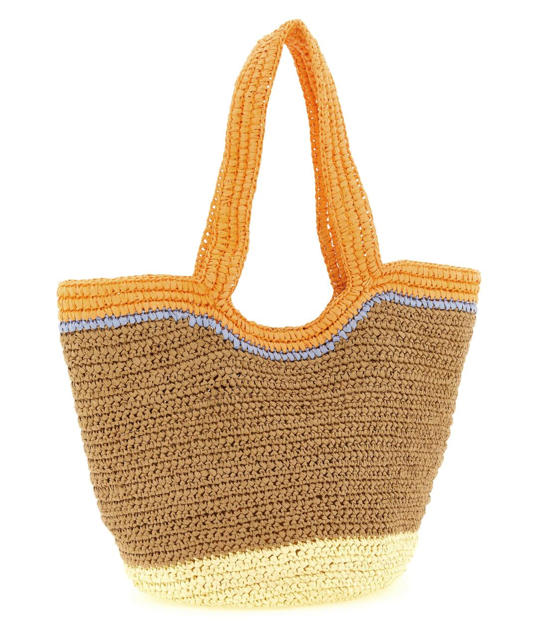 MARNI Бежевая пелетеная сумка тоут, фото 2