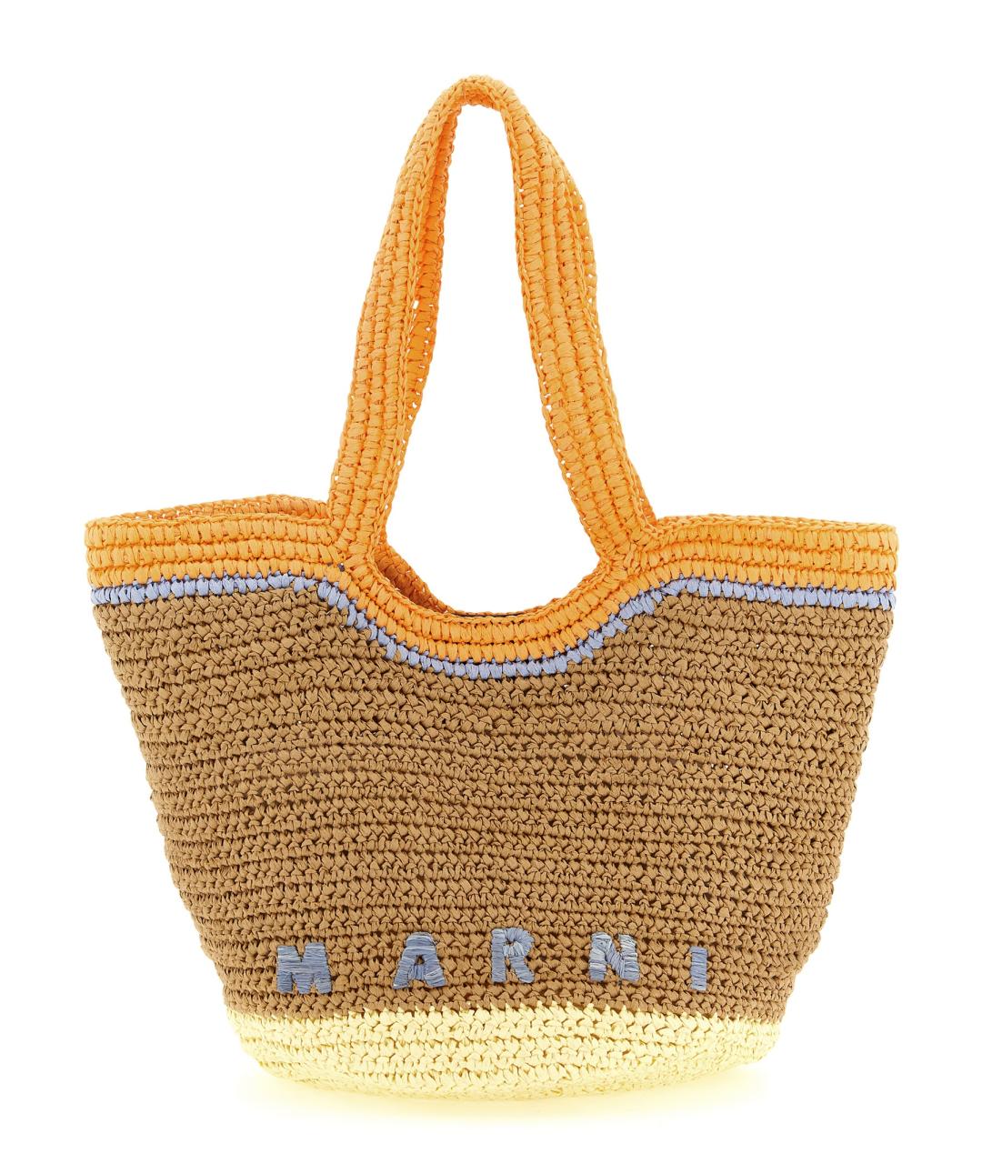 MARNI Бежевая пелетеная сумка тоут, фото 1