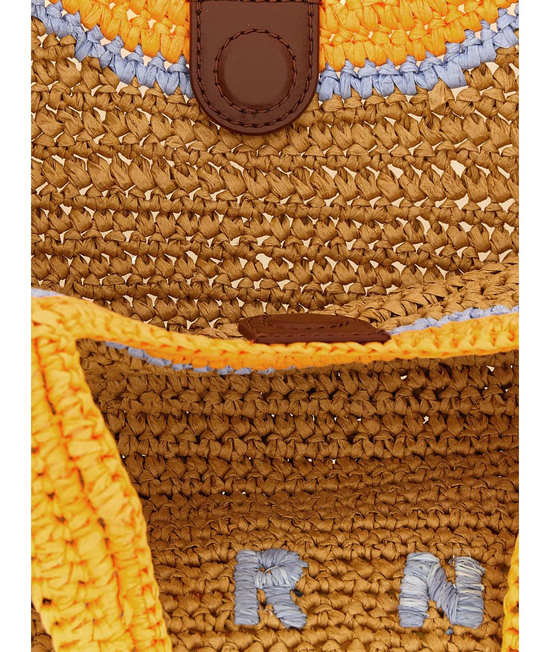 MARNI Бежевая пелетеная сумка тоут, фото 4