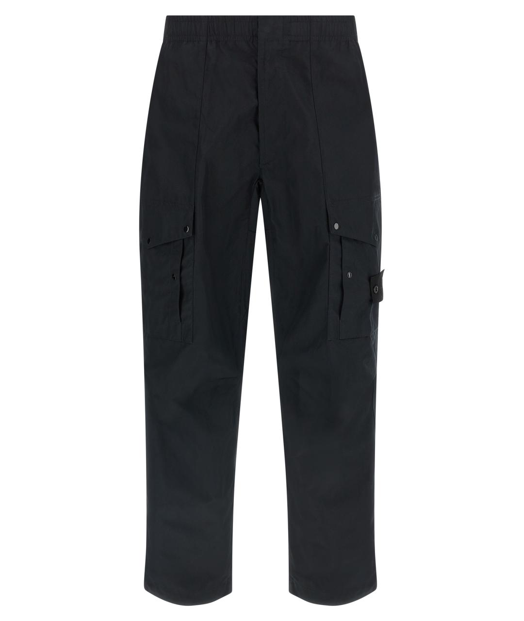 STONE ISLAND Черные хлопковые повседневные брюки, фото 1