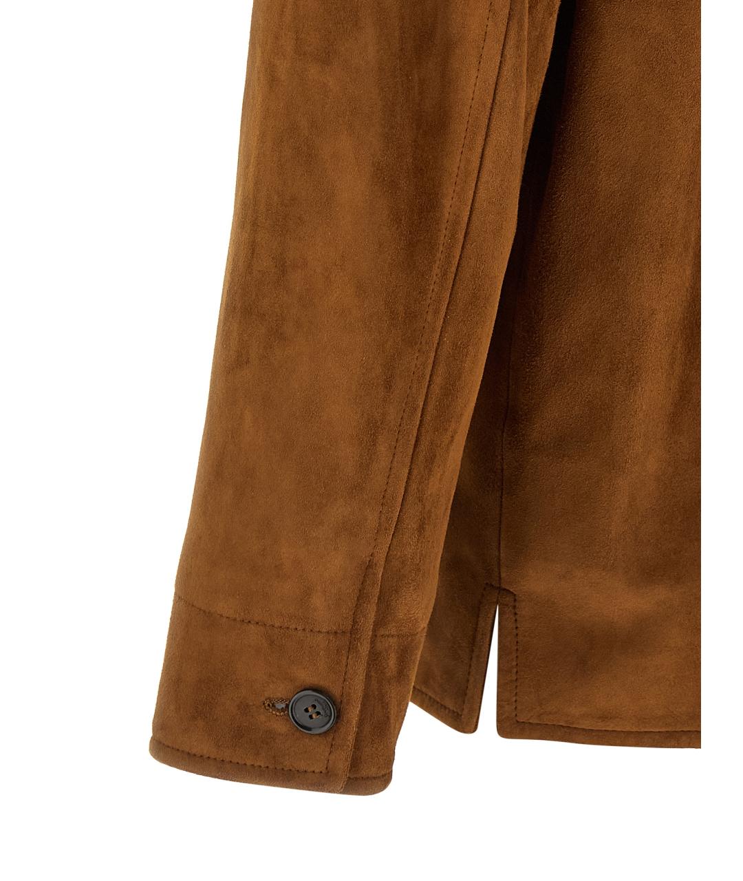 SAINT LAURENT Коричневая замшевая куртка, фото 4