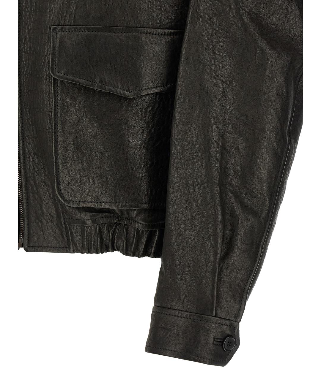 SAINT LAURENT Черная кожаная куртка, фото 4