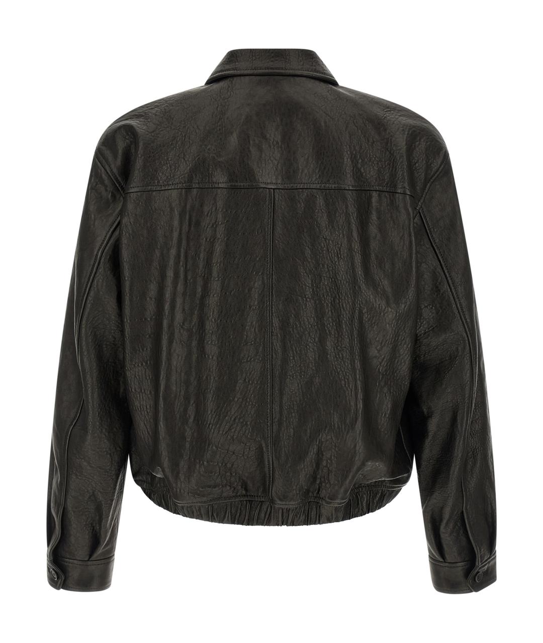 SAINT LAURENT Черная кожаная куртка, фото 2