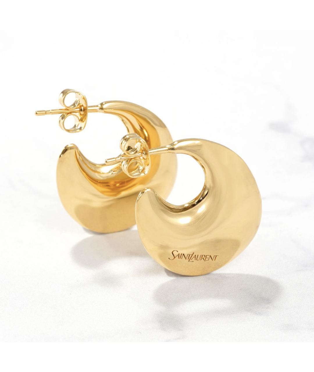 SAINT LAURENT Золотые металлические серьги, фото 3